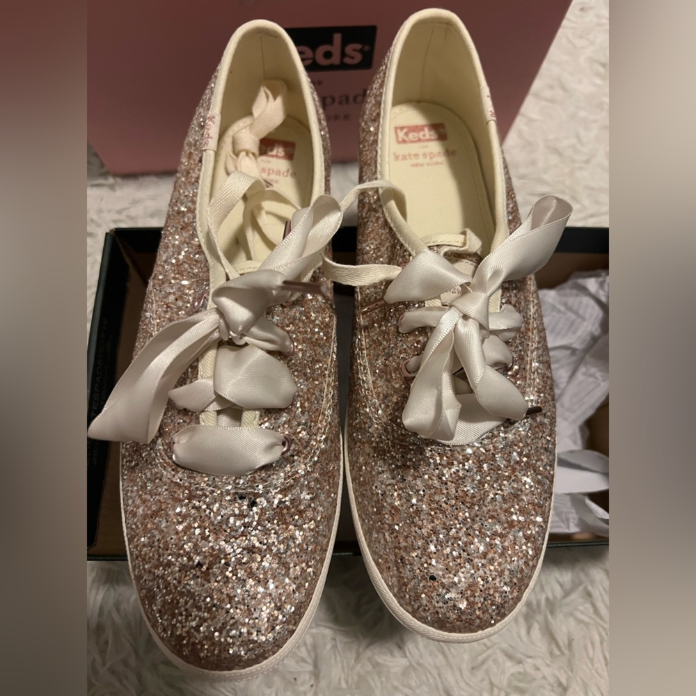Brand new- never worn- original box KATE SPADE X KEDS GLITTER COLLAB** sz 8.5
